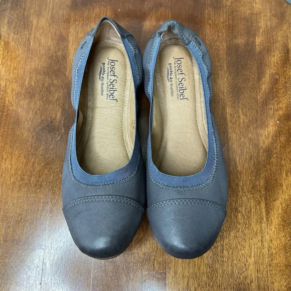 Joseph Seibel Pippa Ballet Flats Comfort Shoe Women’s Sz 38 Blue Leather - Picture 1 of 12